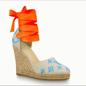 Beautiful sold out Louies Vuitton Wedge Sandals
